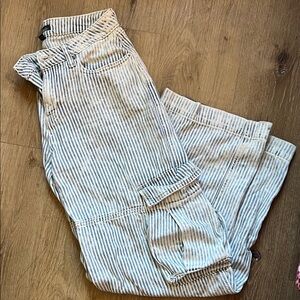 Striped Blue and White Women Jeans